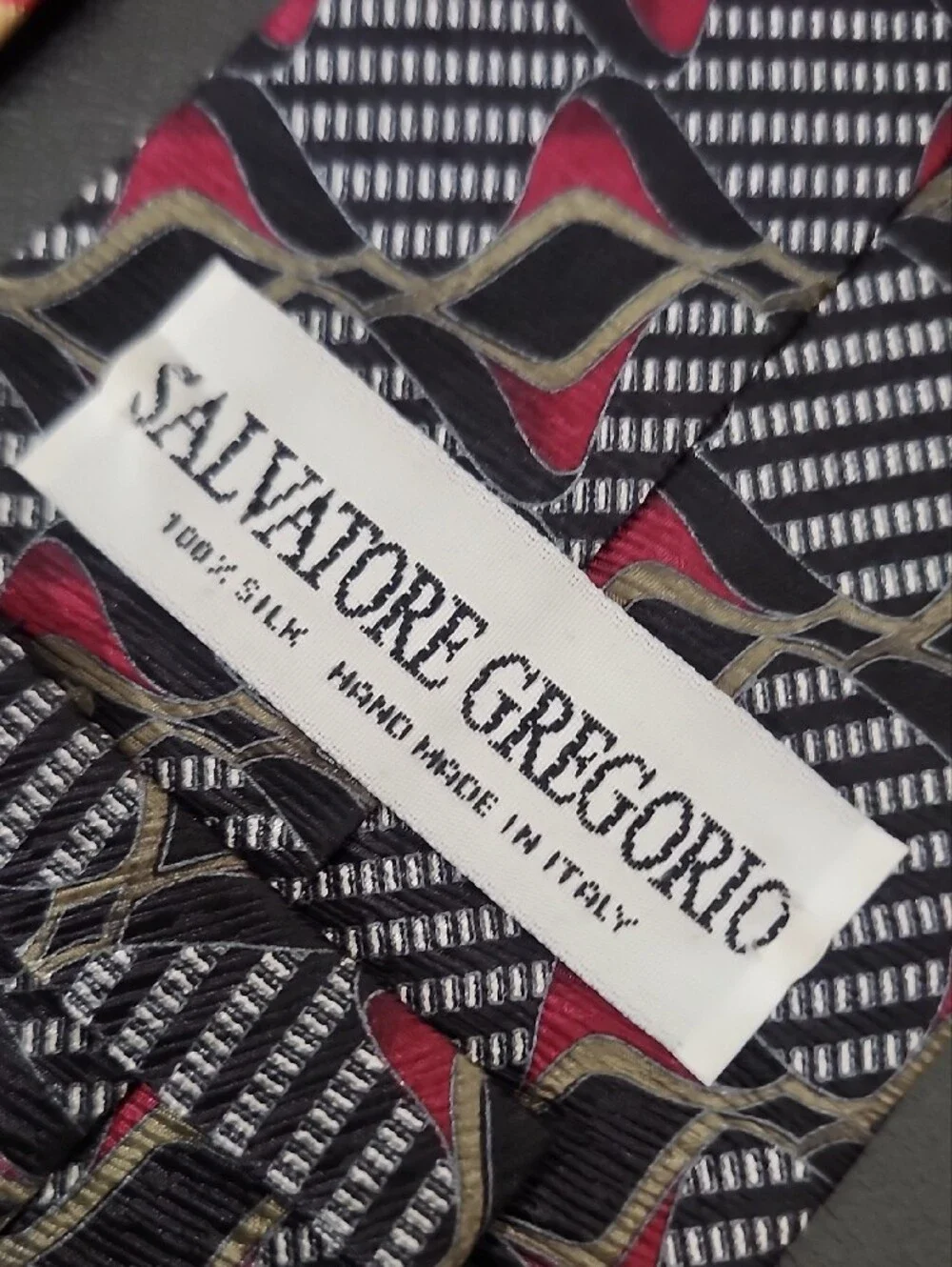 Bundle of 3 Salvatore Gregorio 100% Silk Ties Handmade in Italy Geometric Luxury